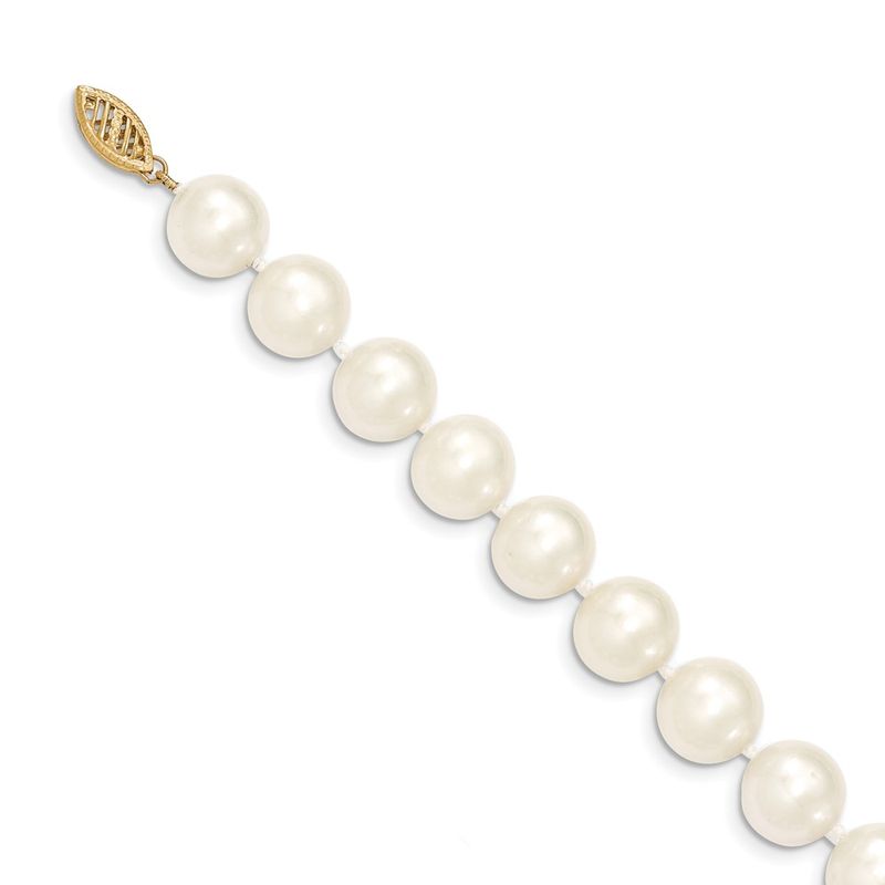 10-11mm, White Fw Cultured Pearl & 14k Yellow Gold Necklace, 18 Inch